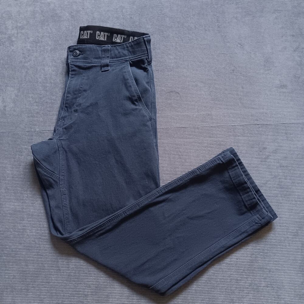 CAT Caterpillar Mens Work Pants Utility Flex Waistband Blue Size 30x29 (30x27.5)